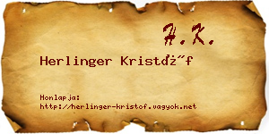 Herlinger Kristóf névjegykártya